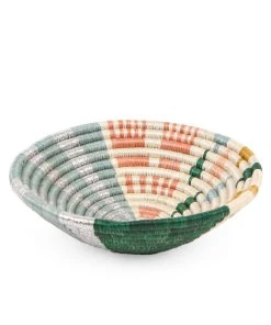 KAZI Small Metallic Floret Fani Round Basket Home Goods