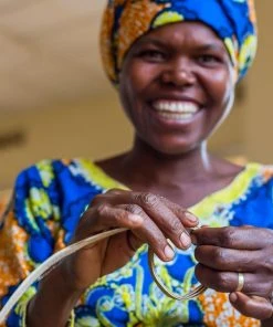 KAZI Small Metallic Floret Jadi Round Basket Home Goods