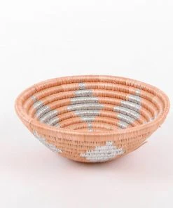 KAZI Small Metallic Peached Round Basket