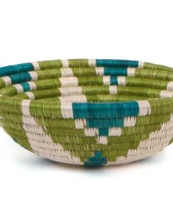 KAZI Small Pastel Green Round Basket Home Goods