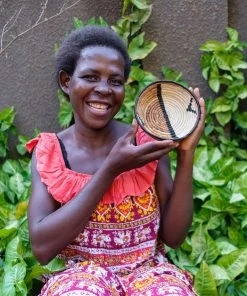 KAZI Home Goods Small Repulika Brown Round Basket