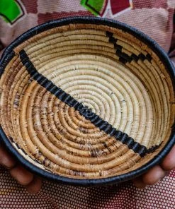 KAZI Home Goods Small Repulika Brown Round Basket