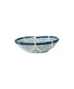 KAZI Small Silver Blue + Ficelle Round Basket Home Goods 4 KAZI Small Silver Blue + Ficelle Round Basket Home Goods