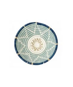KAZI Small Silver Blue + Ficelle Round Basket Home Goods