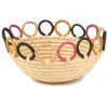 KAZI Home Goods Medium Mod Rainbow Hooped Raffia Catch All