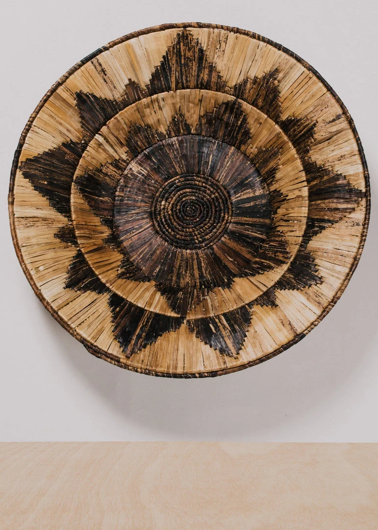 KAZI Home Goods Banana Bark And Raffia Jumbo Wall Bowl KAZI Home Goods Banana Bark And Raffia Jumbo Wall Bowl