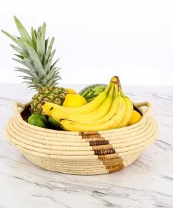 KAZI Home Goods Banana Striped Storage Basket