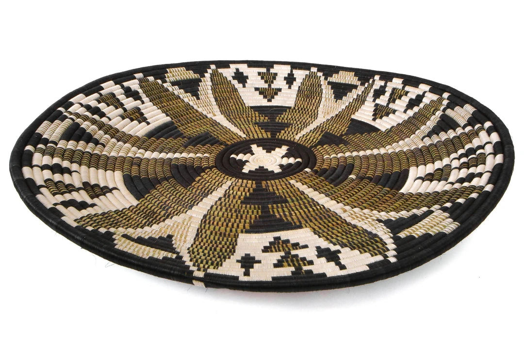 KAZI Home Goods Black Fleur Plate KAZI Home Goods Black Fleur Plate