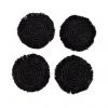 KAZI Home Goods Black Fringed Raffia Coasters