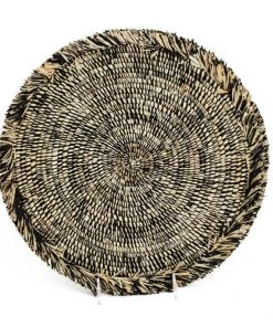 KAZI Home Goods Black Heathered Large Fringed Wall Charger