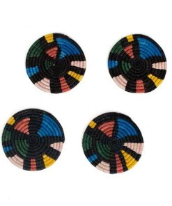 KAZI Black + Neon Mosaic Coasters Home Goods
