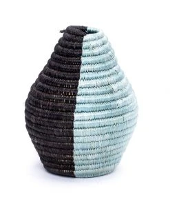 KAZI Black + Silver Blue Atelier Vase 01 Home Goods