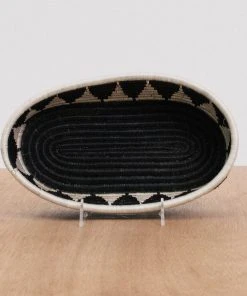 KAZI Home Goods Black + White Tofali Oval Basket 1 KAZI Home Goods Black + White Tofali Oval Basket