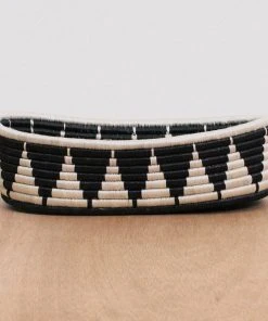 KAZI Home Goods Black + White Tofali Oval Basket