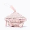 KAZI Blush Tasseled Box Ornament Fair Trade