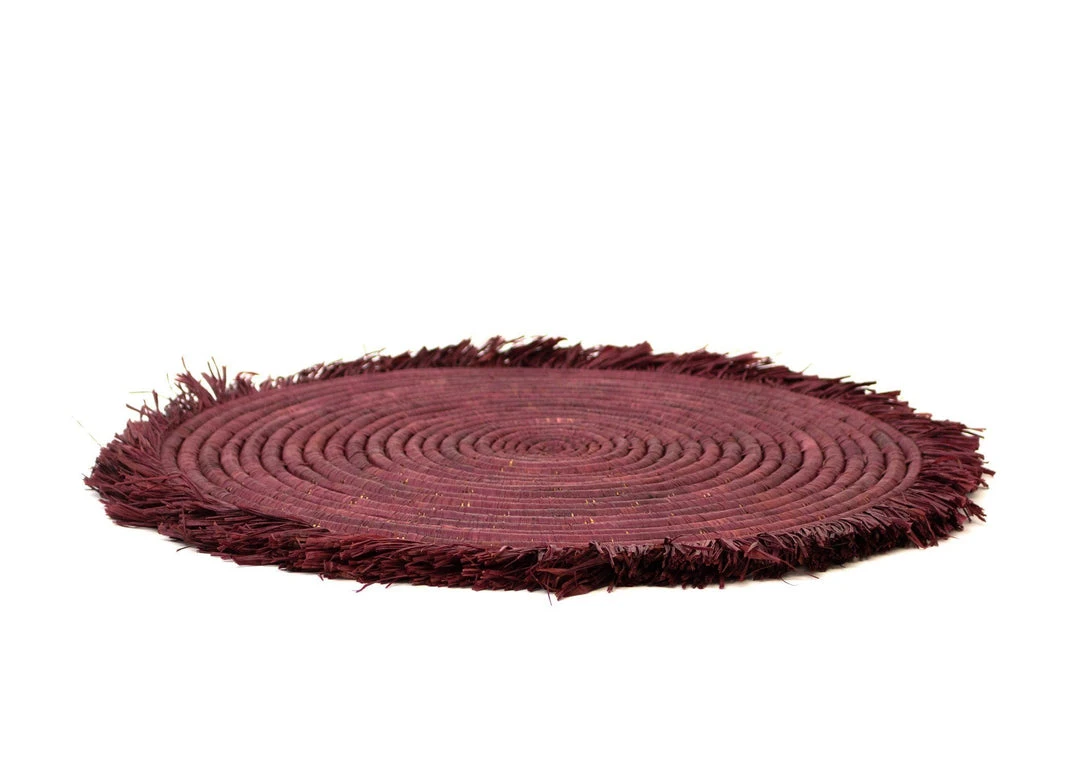 KAZI Burgundy Large Fringed Wall Charger 3 KAZI Burgundy Large Fringed Wall Charger