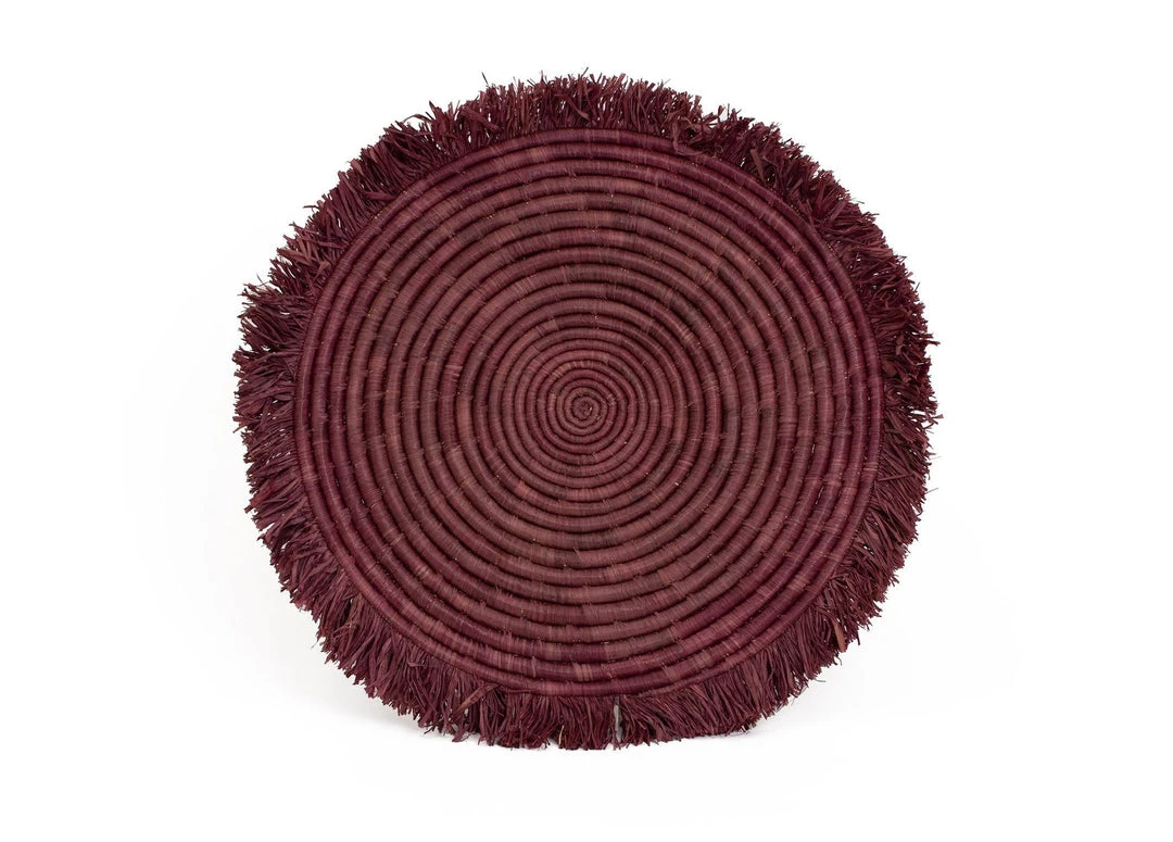 KAZI Burgundy Large Fringed Wall Charger 1 KAZI Burgundy Large Fringed Wall Charger