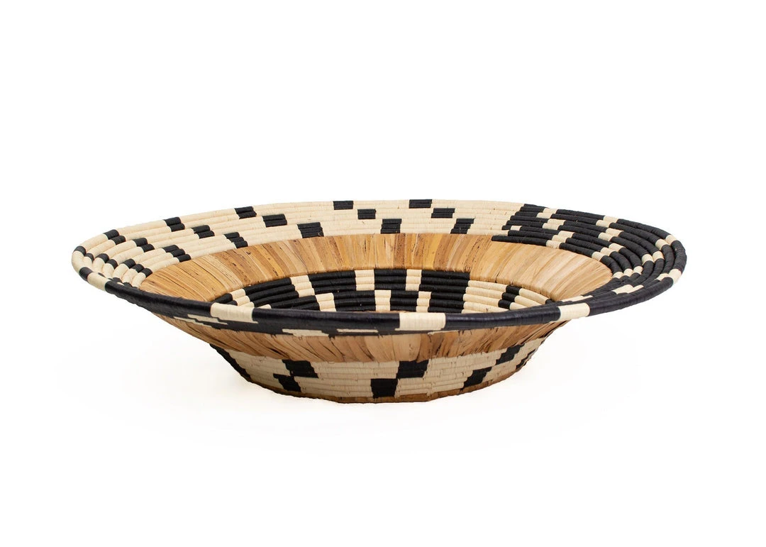 KAZI Home Goods Checkered Banana Bark Jumbo Bowl 3 KAZI Home Goods Checkered Banana Bark Jumbo Bowl