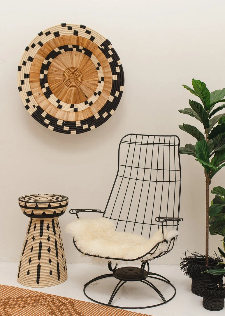 KAZI Home Goods Checkered Banana Bark Jumbo Bowl 2 KAZI Home Goods Checkered Banana Bark Jumbo Bowl