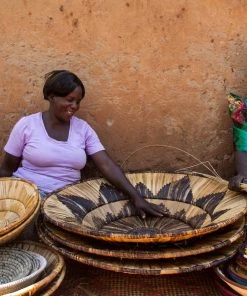 KAZI Home Goods Checkered Banana Bark Jumbo Bowl 9 KAZI Home Goods Checkered Banana Bark Jumbo Bowl