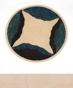 KAZI Cool Color Blocked Jumbo Raffia Wall Plate Home Goods