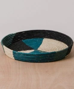 KAZI Cool Color Blocked Raffia Tray