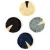 KAZI Home Goods Dash Of Blues Fringed Coasters