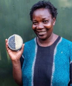 KAZI Dipped Blue Night Raffia Coaster Set