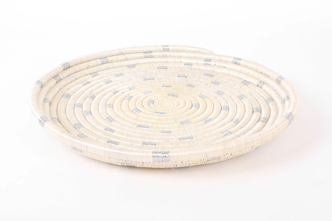 KAZI Home Goods Dotted Silver Decorative Tray KAZI Home Goods Dotted Silver Decorative Tray