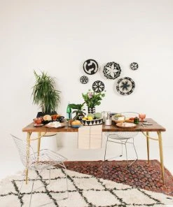 KAZI Extra Large Black + White Kwizera Wall Basket Home Goods