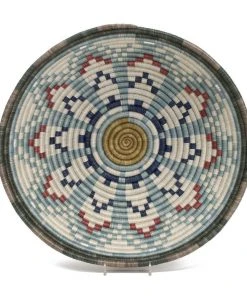 KAZI Home Goods Extra Large Metallic + Silver Blue Akagera Basket