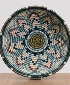 KAZI Home Goods Extra Large Metallic + Silver Blue Akagera Basket