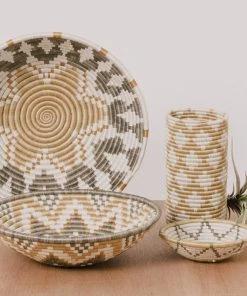 KAZI Extra Large Soft Gold Intore Wall Basket