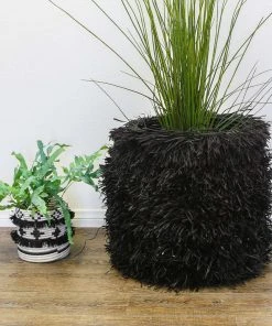 KAZI Fringed Black Stool Furniture 7 KAZI Fringed Black Stool Furniture