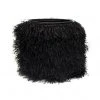 KAZI Fringed Black Stool Furniture