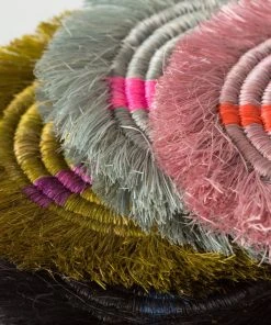 KAZI Fringed Multicolor Neon Coaster Set 2 KAZI Fringed Multicolor Neon Coaster Set