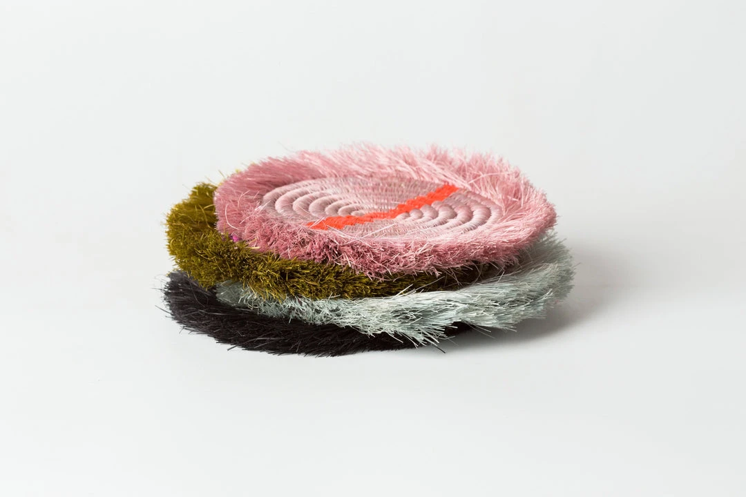 KAZI Fringed Multicolor Neon Coaster Set KAZI Fringed Multicolor Neon Coaster Set
