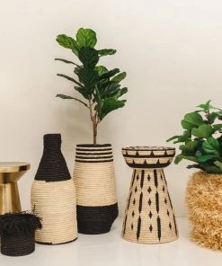 KAZI Home Goods Fringed Natural Stool With Frame