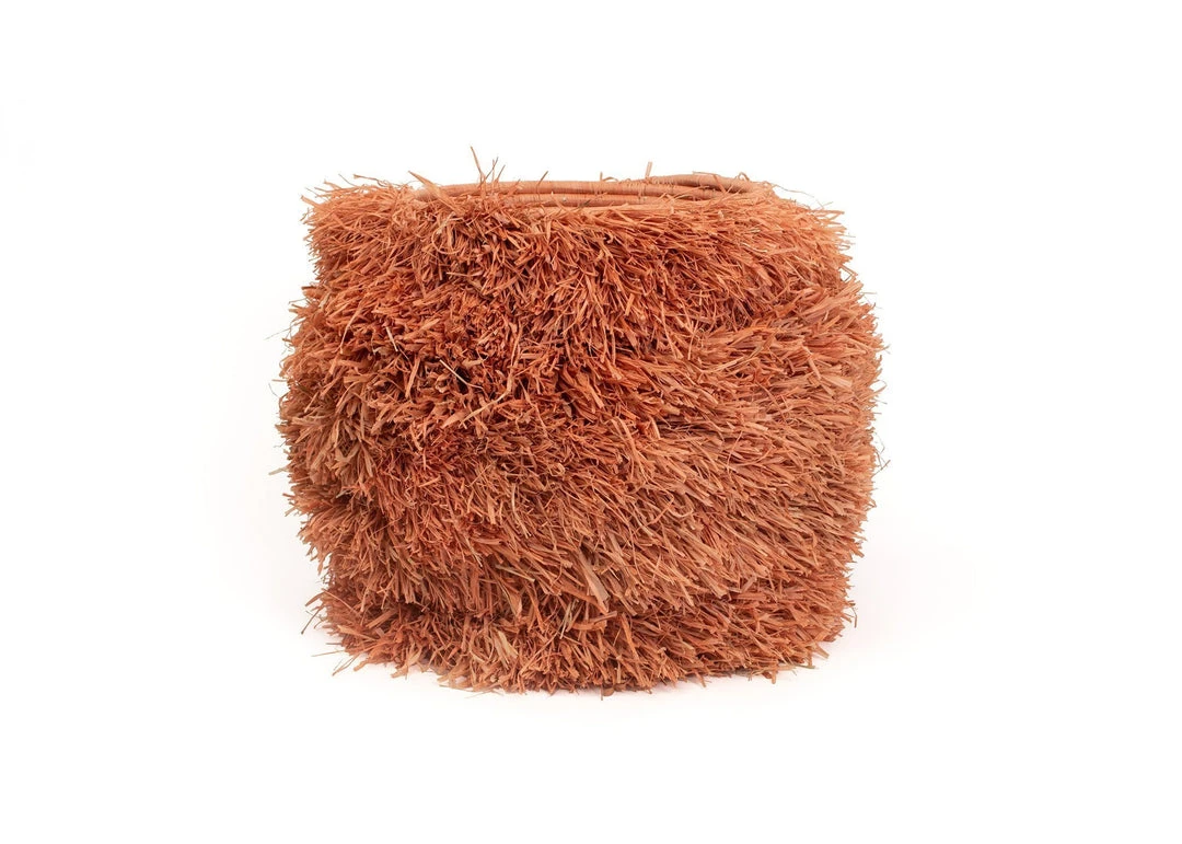 KAZI Fringed Peach Stool With Frame 1 KAZI Fringed Peach Stool With Frame