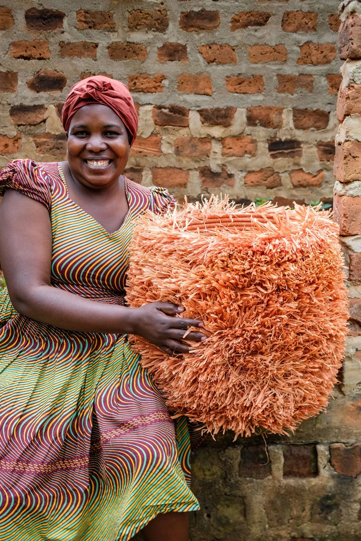 KAZI Fringed Peach Stool With Frame 4 KAZI Fringed Peach Stool With Frame