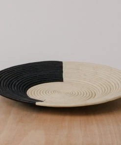 KAZI Geo Black + Natural Raffia Wall Plate Best Sellers