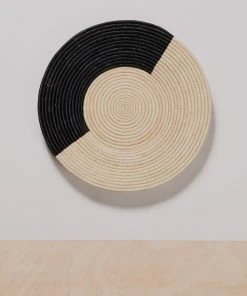 KAZI Geo Black + Natural Raffia Wall Plate Best Sellers