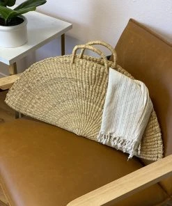 KAZI Accessories Jumbo Half Moon Straw Tote
