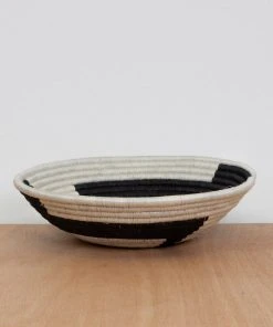 KAZI Large Black + White Geo Bowl Home Goods