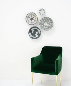 KAZI Large Metallic Silver Gray Intore Wall Bowl