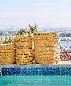 KAZI Lidded Lace Large Grass Box Home Goods