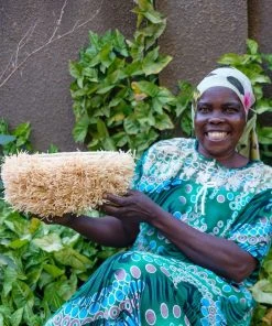 KAZI Medium Fringe Kisasa Round Basket Home Goods