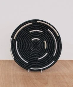 KAZI Medium Silver Black Spiral Wall Basket