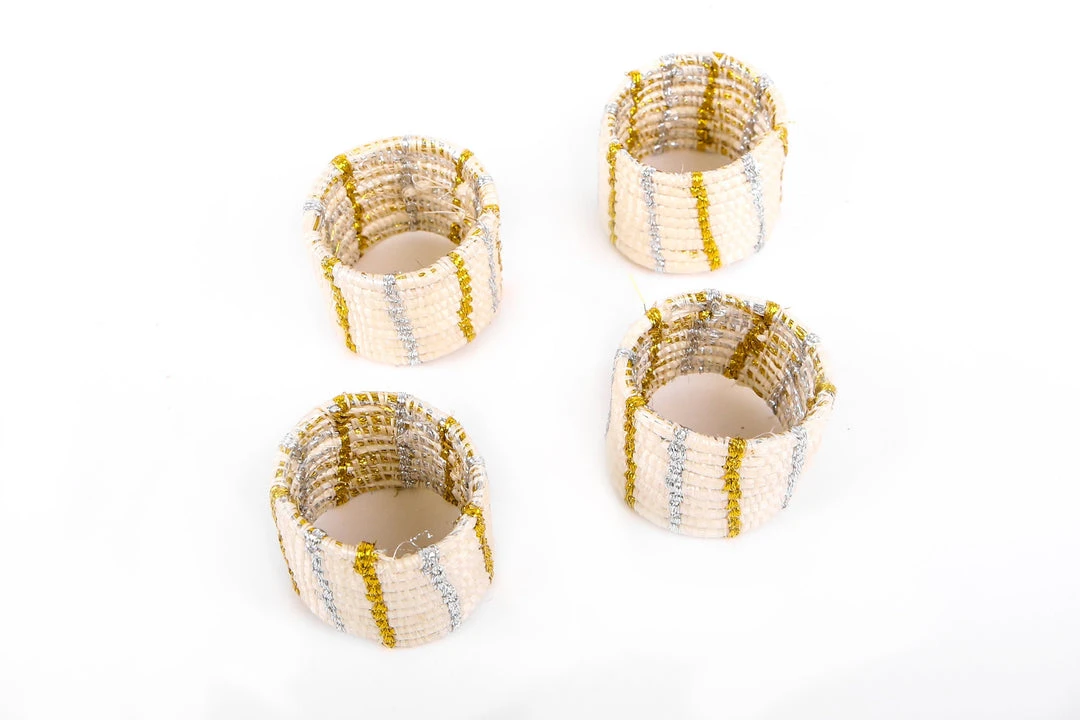 KAZI Metallic Gold + Silver Napkin Ring Set KAZI Metallic Gold + Silver Napkin Ring Set