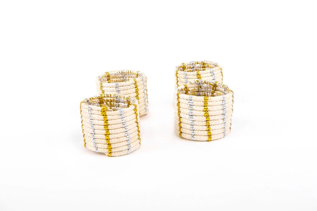 KAZI Metallic Gold + Silver Napkin Ring Set KAZI Metallic Gold + Silver Napkin Ring Set